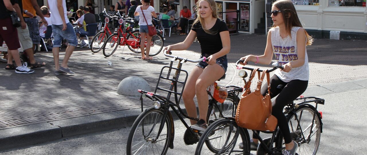 Amsterdam girls cycling